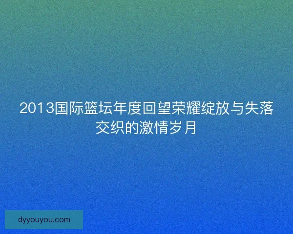 2013国际篮坛年度回望荣耀绽放与失落交织的激情岁月